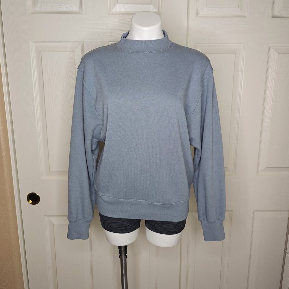 ALO Yoga Freestyle Slate Blue Mock Neck Sweatshirt sz S